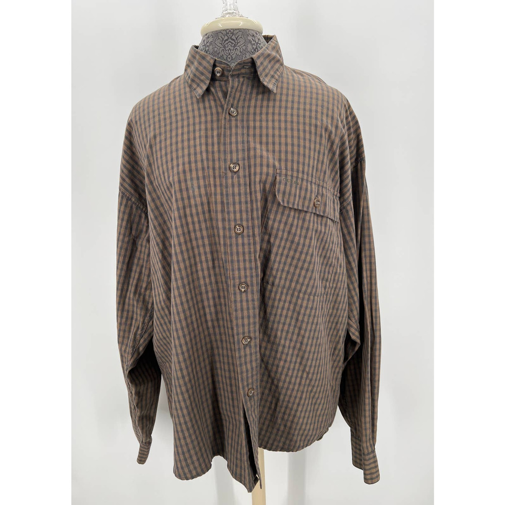 Guess ClassicsMens' brown check button down shirt size  Large